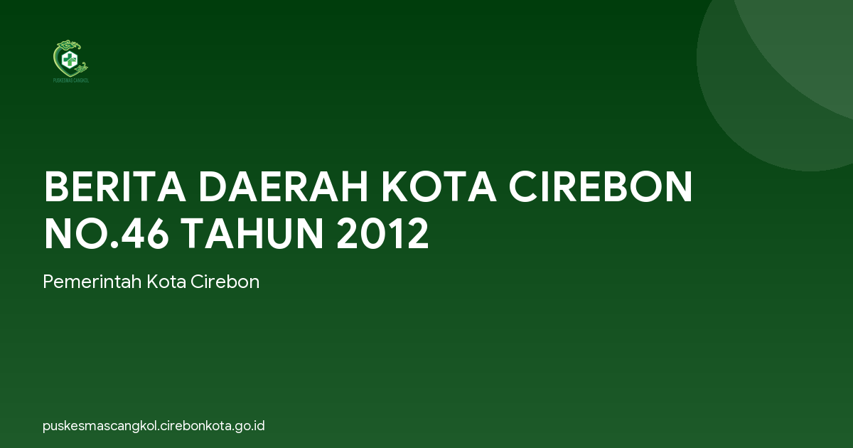 BERITA DAERAH KOTA CIREBON NO.46 TAHUN 2012