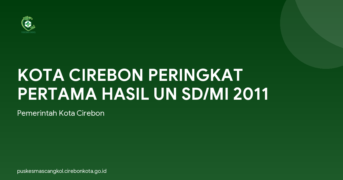 KOTA CIREBON PERINGKAT PERTAMA HASIL UN SD/MI 2011