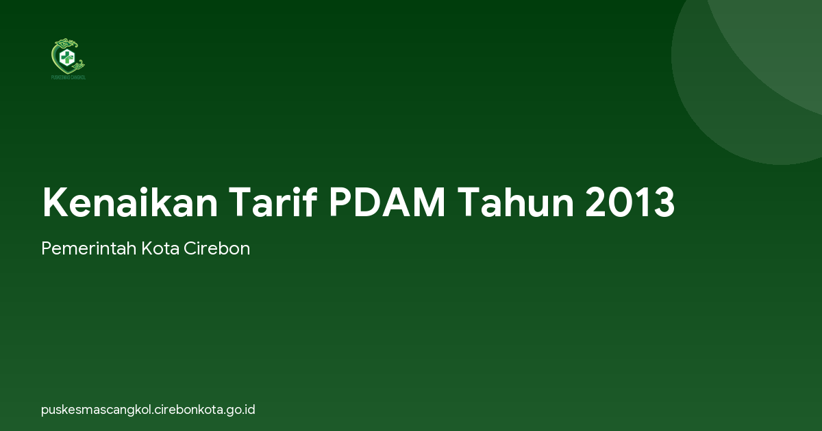 Kenaikan Tarif PDAM Tahun 2013