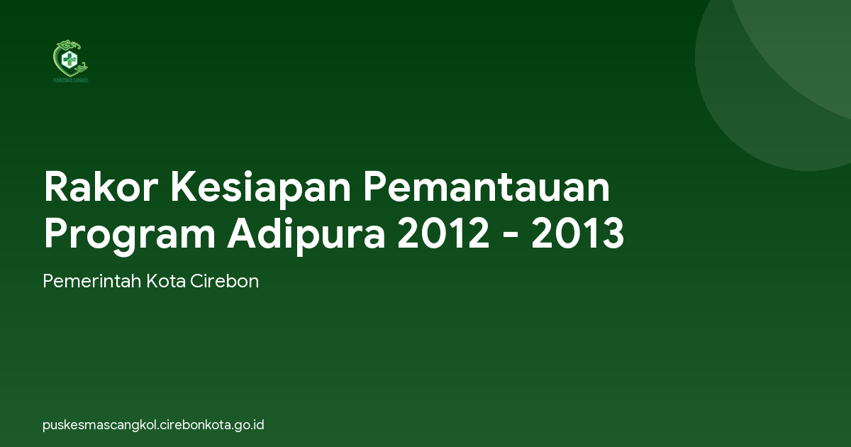 Rakor Kesiapan Pemantauan Program Adipura 2012 - 2013