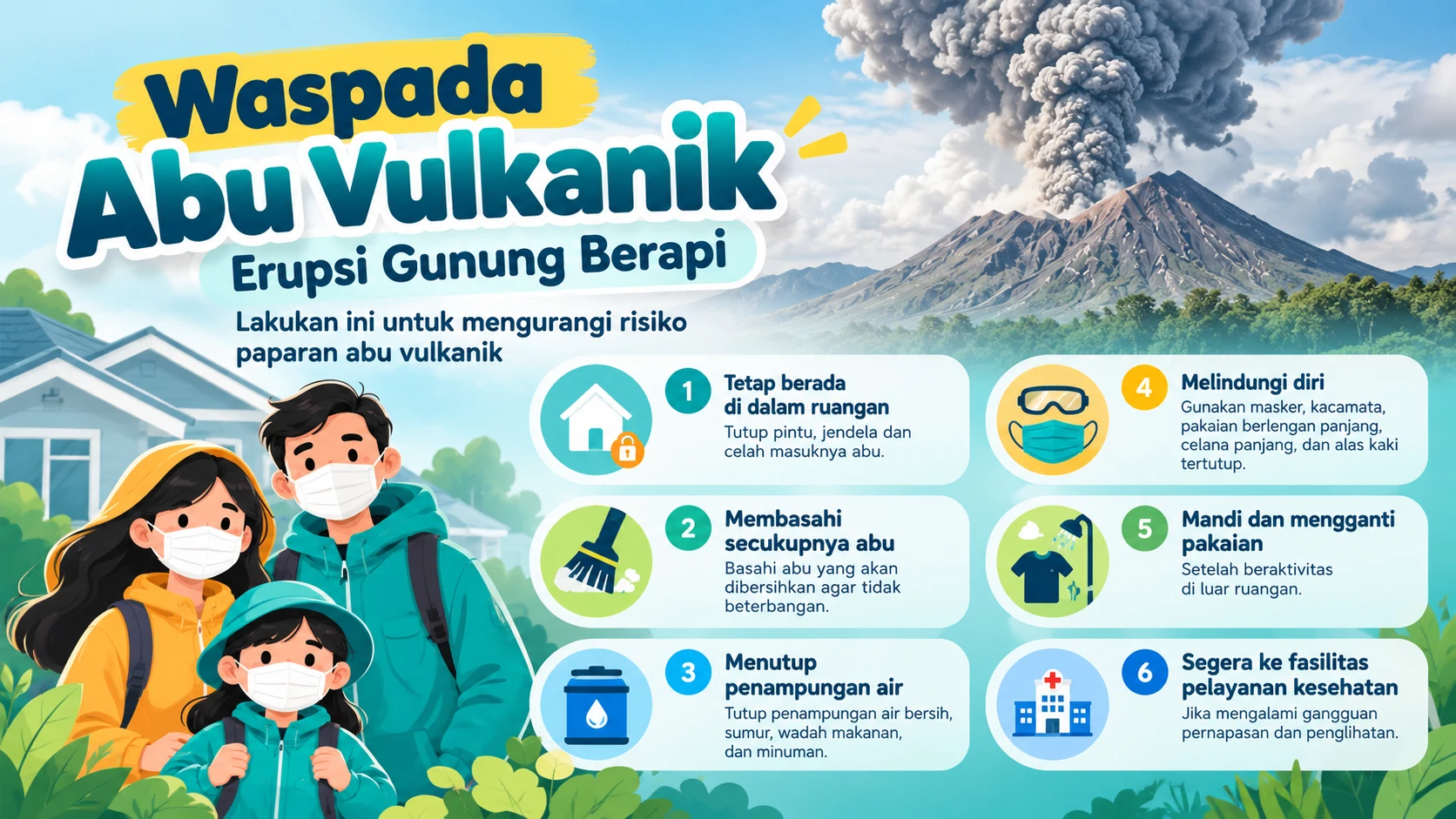 Panduan Aman Lindungi Diri dari Paparan Abu Erupsi Gunung Berapi